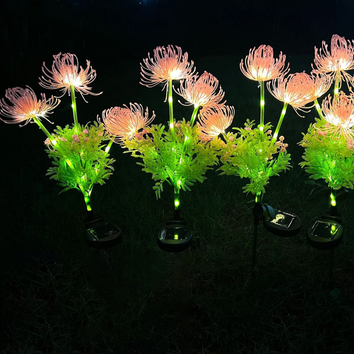 Contemporary Creative Artificial PVC Flower LED Solar Waterproof Lawn Insert Light For Outdoor Patio