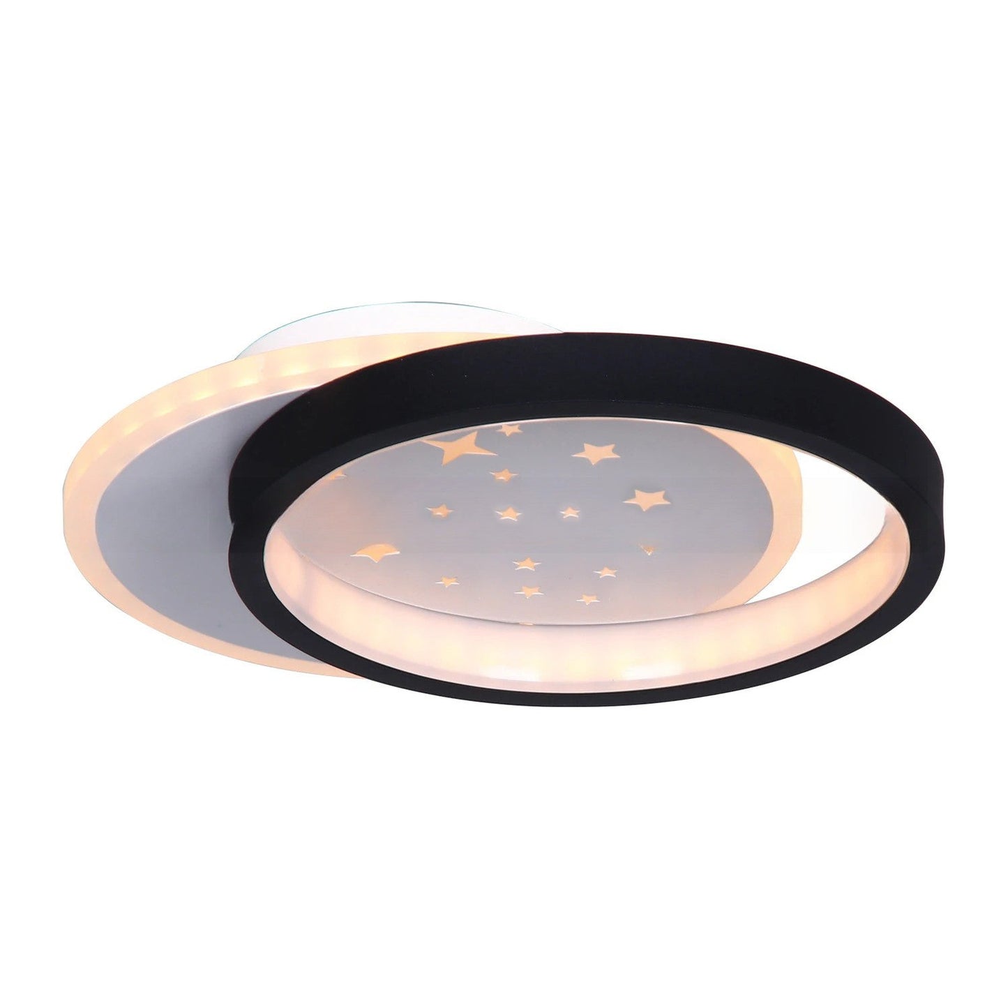 Modern Minimalist Star Geometric Round Iron Acrylic LED Semi-Flush Mount Ceiling Light For Bedroom