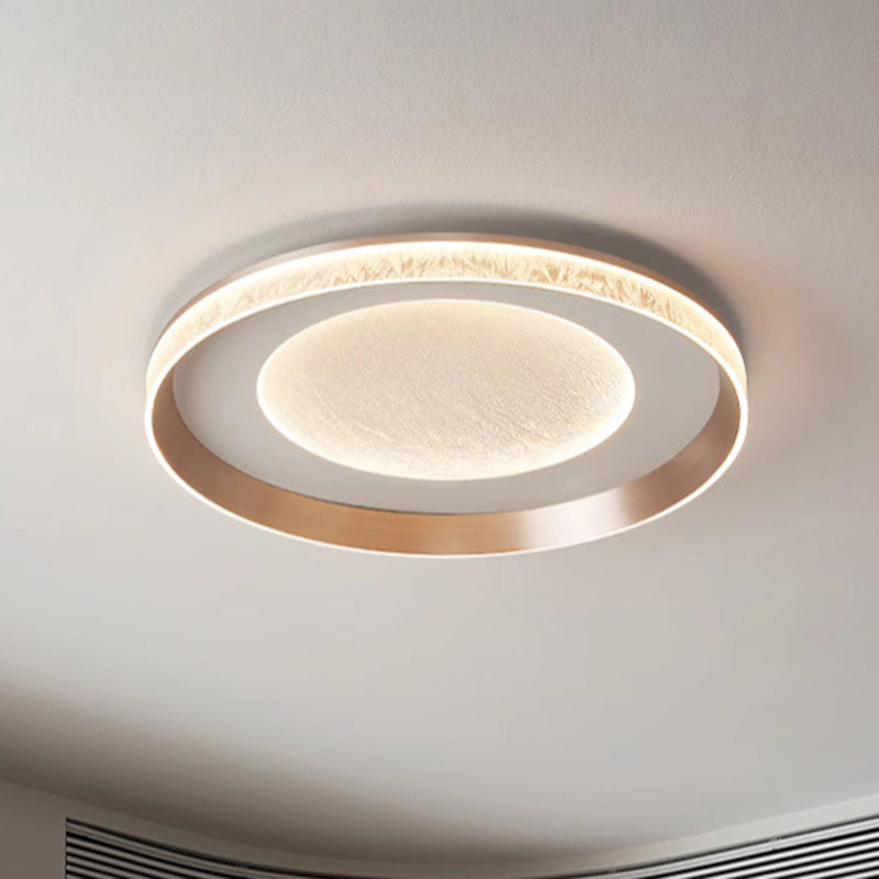 Modern Simplicity Iron Acrylic Round Flame Pattern LED Flush Mount Ceiling Light For Living Room