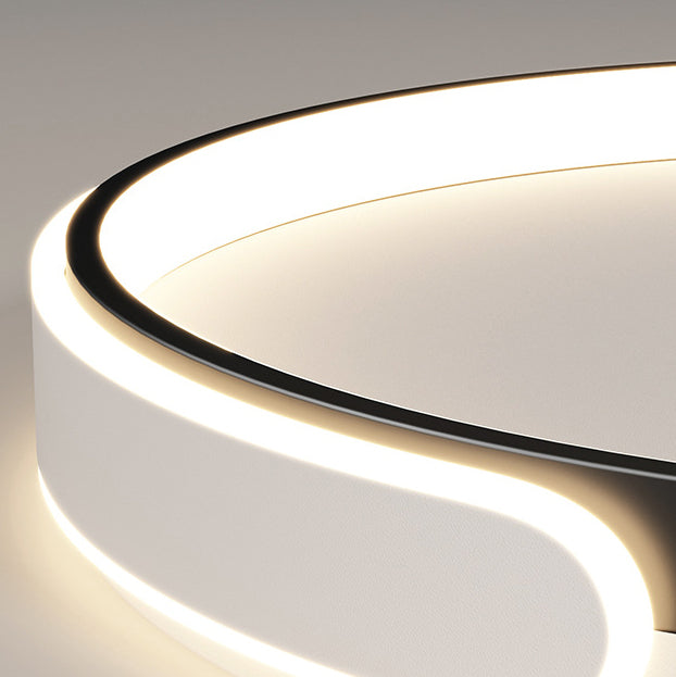Modern Minimalist Round Square Rectangle Triangle Iron Frame Acrylic PVC Shade LED Flush Mount Ceiling Light For Living Room