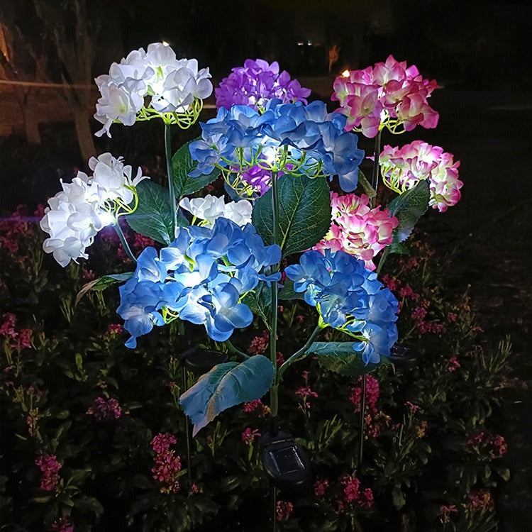 Contemporary Creative Cloth Artificial Flower LED Solar Waterproof Lawn Insert Light For Outdoor Patio
