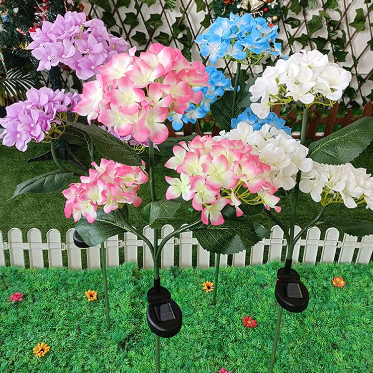 Contemporary Creative Cloth Artificial Flower LED Solar Waterproof Lawn Insert Light For Outdoor Patio