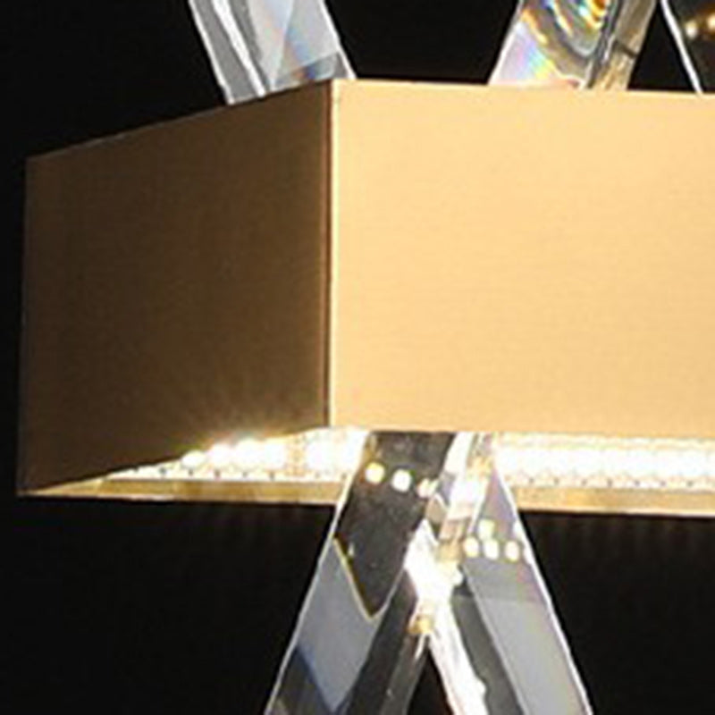 ثريات كريستال LED مستطيلة الشكل من الفولاذ المقاوم للصدأ بتصميم عصري فاخر لغرفة الطعام