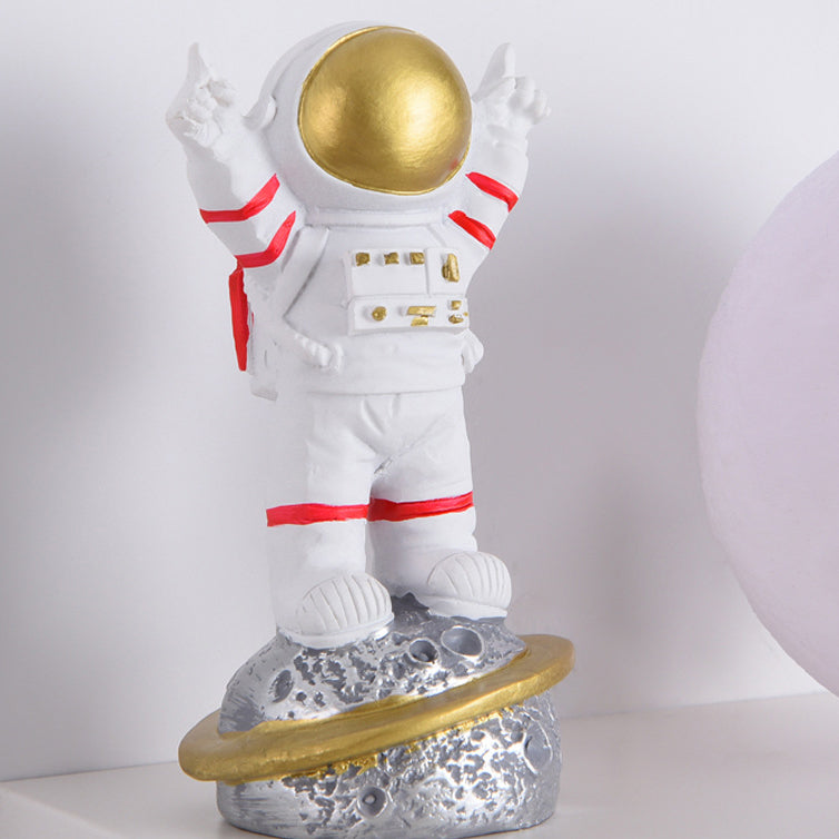 現代的でクリエイティブな漫画のウサギの宇宙飛行士の鉄樹脂木製1ライト壁取り付け用燭台ランプ寝室用