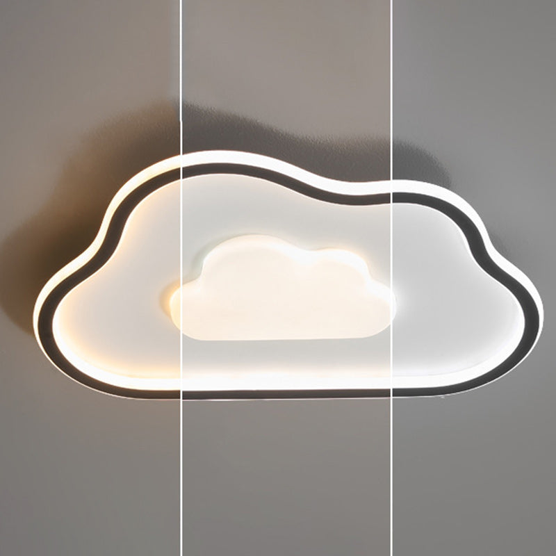 Modern Simplicity Copper Silicone Acrylic Triangle Cloud LED Flush Mount Ceiling Light For Bedroom