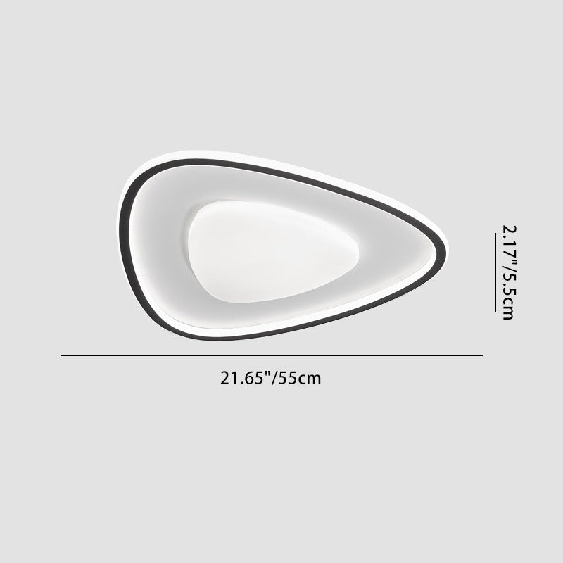 Modern Simplicity Copper Silicone Acrylic Triangle Cloud LED Flush Mount Ceiling Light For Bedroom