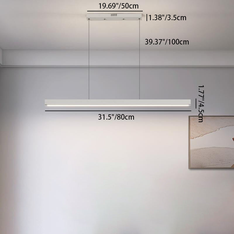 Modern Minimalist Geometric Circles Straight Line Iron Aluminum Silicone Strip Acrylic Spotlight LED Island Light Chandelier For Dining Room