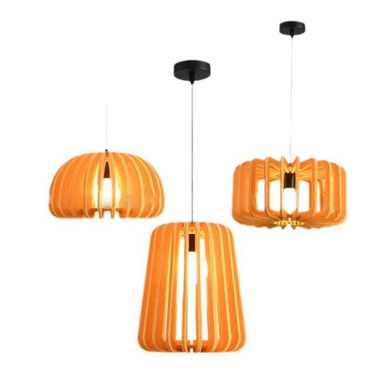 Contemporary Creative Pumpkin Column Shaped Birdcage Acoustic Iron Felt 1 - Light Pendant Light For Bedroom