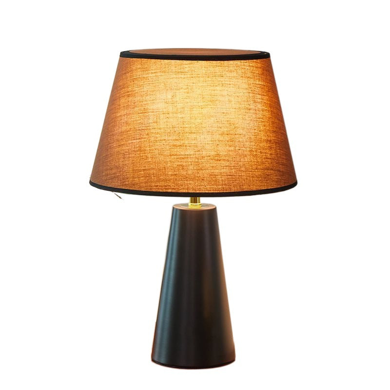 Contemporary Nordic Drum Shade Fabric Iron 1-Light Table Lamp For Bedroom