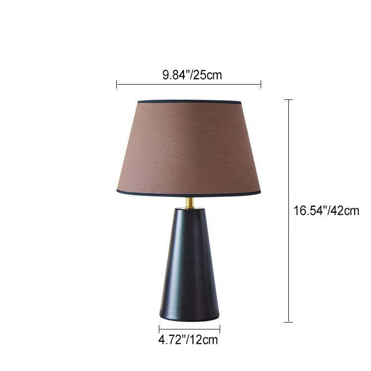 Contemporary Nordic Drum Shade Fabric Iron 1-Light Table Lamp For Bedroom