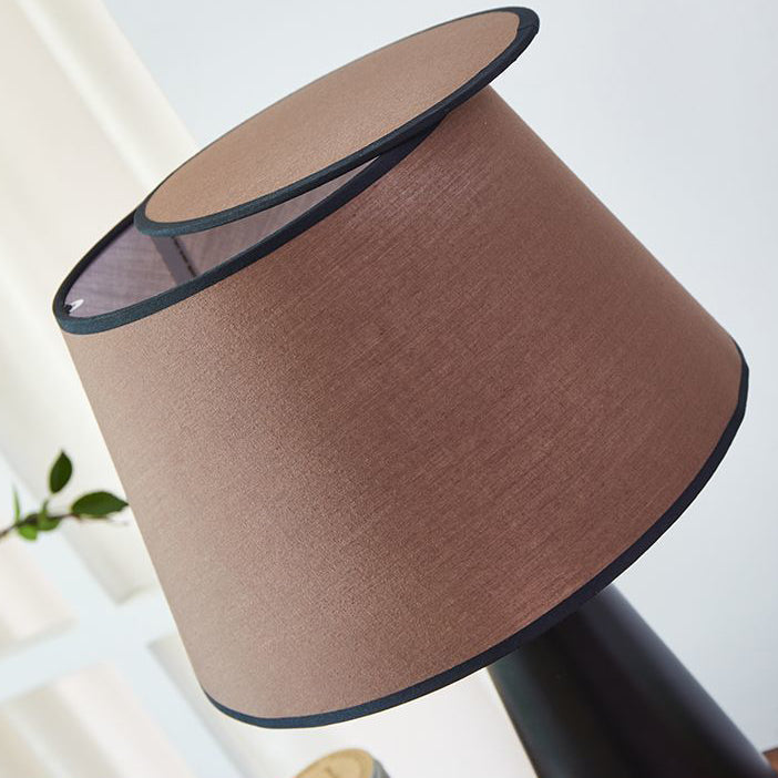 Contemporary Nordic Drum Shade Fabric Iron 1-Light Table Lamp For Bedroom