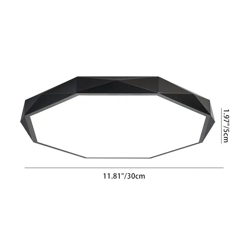 Modern Minimalist Geometric Round Shape Iron Acrylic LED Flush Mount Ceiling Light For Living Room