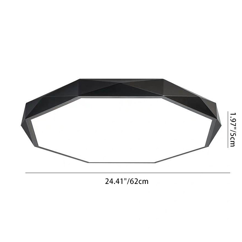 Modern Minimalist Geometric Round Shape Iron Acrylic LED Flush Mount Ceiling Light For Living Room