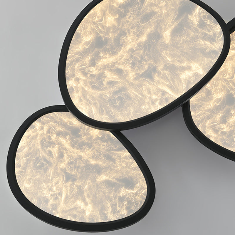 Contemporary Creative Clouds Combination Irregular Oval Aluminum Acrylic LED Flush Mount Ceiling Light For Living Room