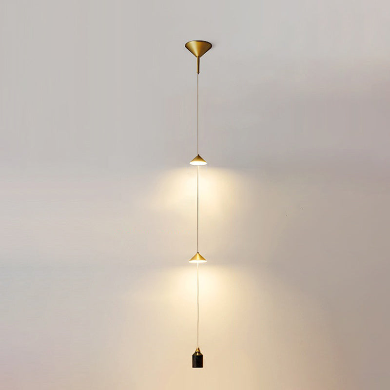 Modern Minimalist Electroplated Marble Strips Iron LED Chandelier For Living Room