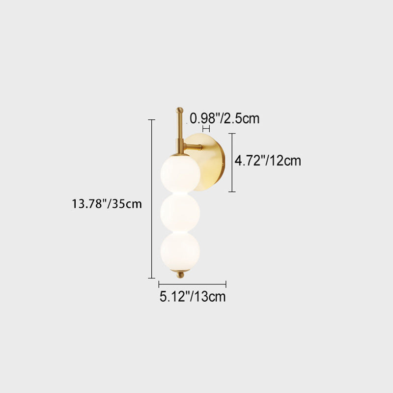 مصباح حائط LED نحاسي معاصر على شكل كرة زجاجية مزينة بالخرز على شكل زهرة الزعرور المسكرة لغرفة المعيشة