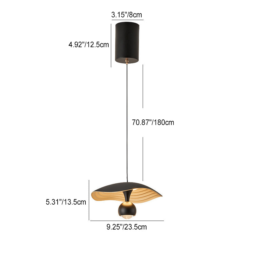 Contemporary Nordic Liftable Dome UFO Aluminum Acrylic LED Pendant Light For Bedroom