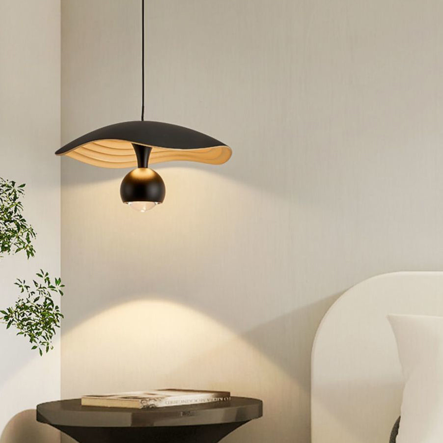 Contemporary Nordic Liftable Dome UFO Aluminum Acrylic LED Pendant Light For Bedroom