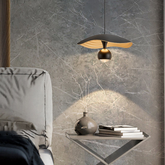 Contemporary Nordic Liftable Dome UFO Aluminum Acrylic LED Pendant Light For Bedroom
