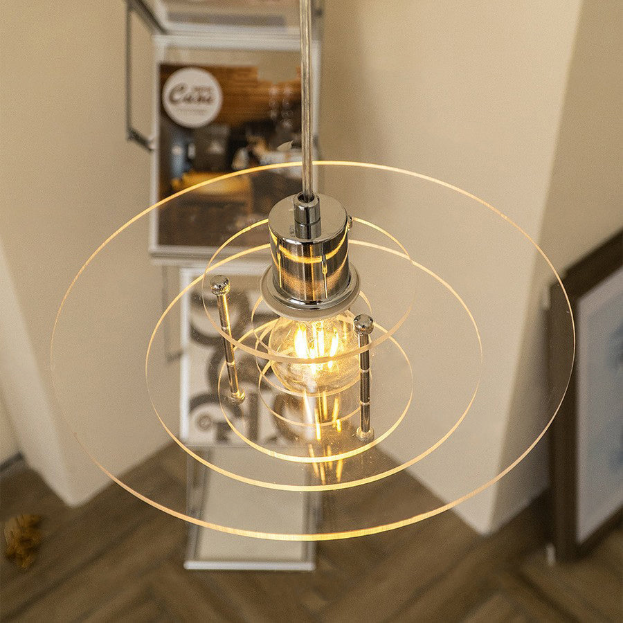 Modern Minimalist UFO Shape Acrylic Iron 1-Light Pendant Light For Bedroom