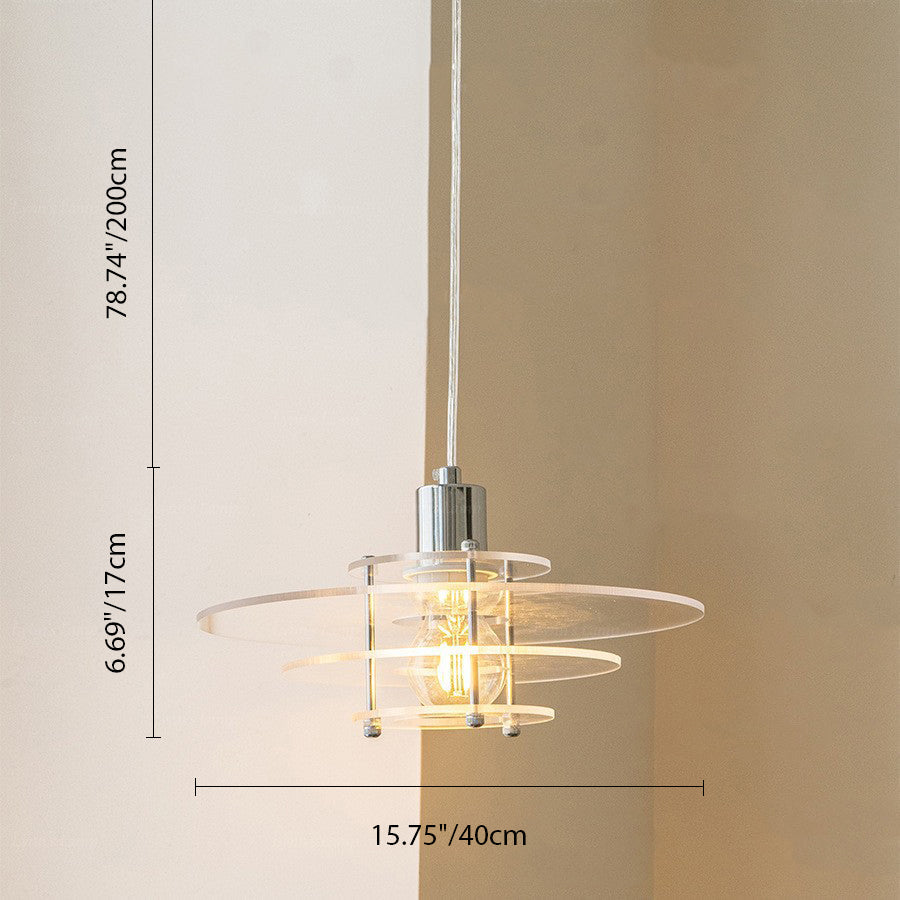 Modern Minimalist UFO Shape Acrylic Iron 1-Light Pendant Light For Bedroom