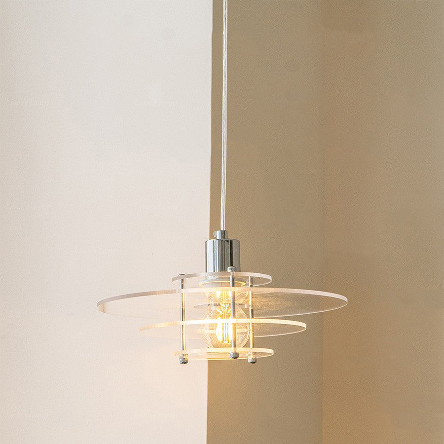 Modern Minimalist UFO Shape Acrylic Iron 1-Light Pendant Light For Bedroom