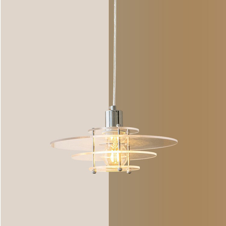 Modern Minimalist UFO Shape Acrylic Iron 1-Light Pendant Light For Bedroom