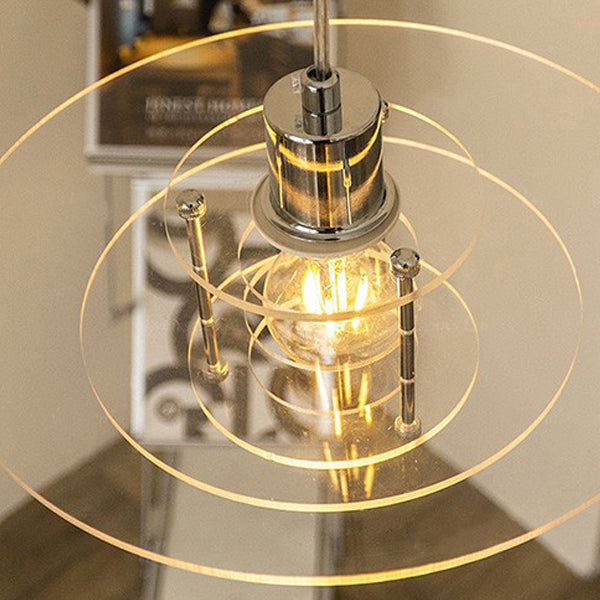 Modern Minimalist UFO Shape Acrylic Iron 1-Light Pendant Light For Bedroom