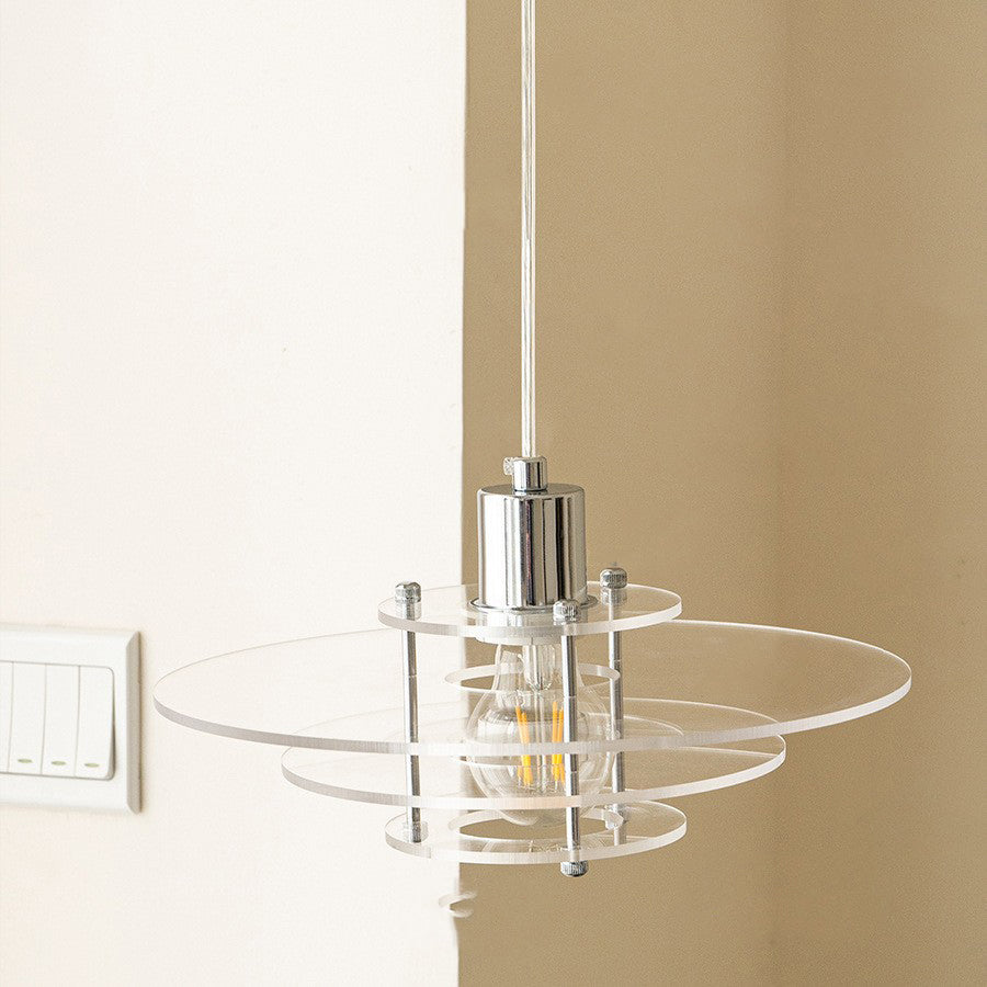 Modern Minimalist UFO Shape Acrylic Iron 1-Light Pendant Light For Bedroom