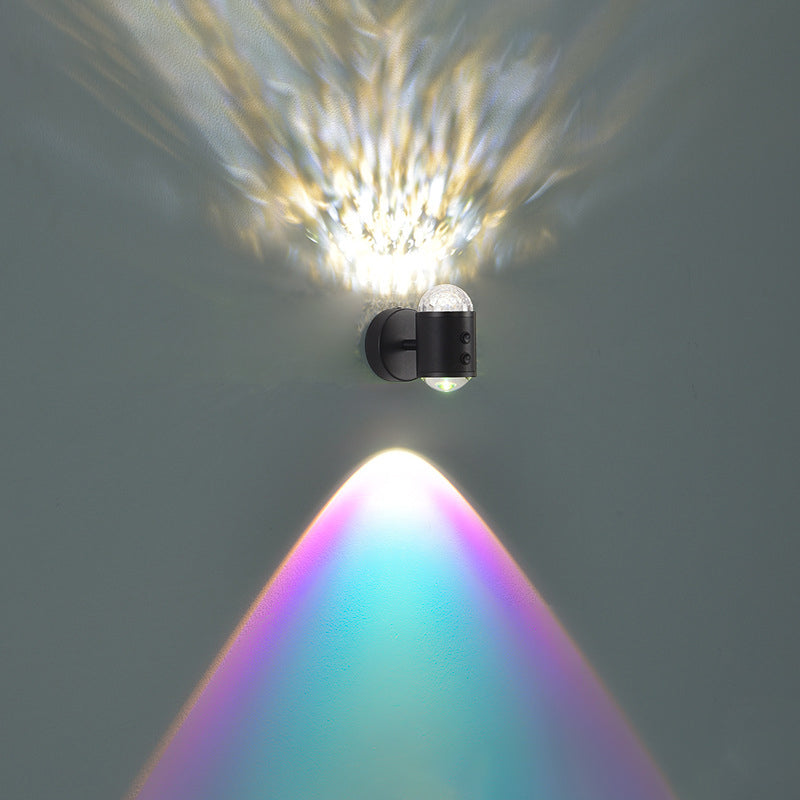 مصباح حائط بتصميم أسطواني عصري بسيط على شكل شروق الشمس وغروب الشمس مزود بمنفذ USB LED للممر