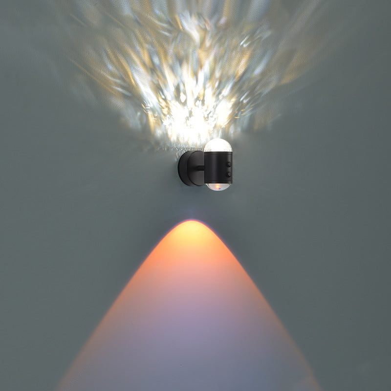 مصباح حائط بتصميم أسطواني عصري بسيط على شكل شروق الشمس وغروب الشمس مزود بمنفذ USB LED للممر