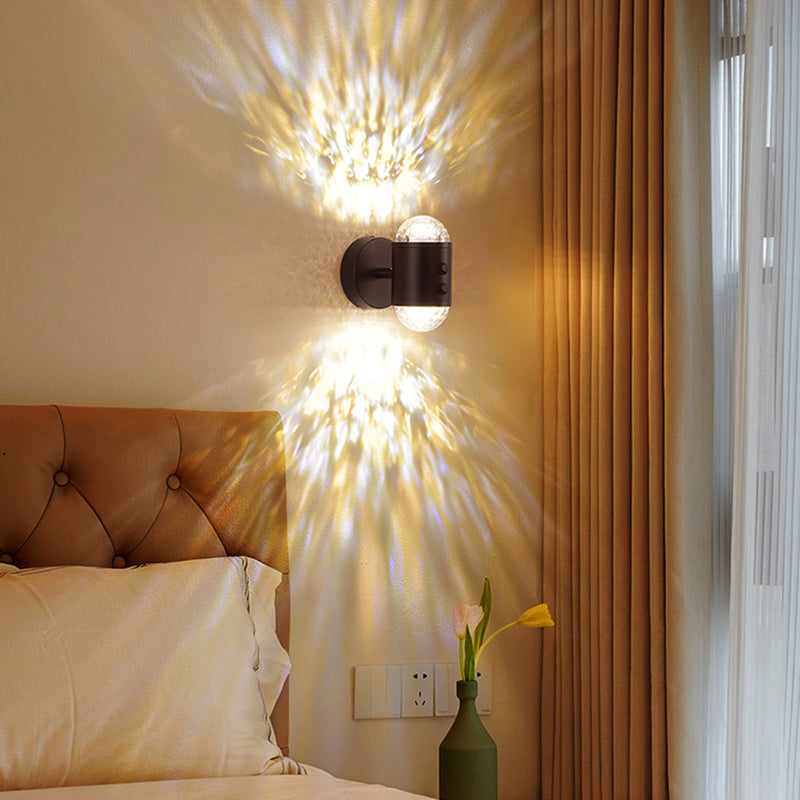 مصباح حائط بتصميم أسطواني عصري بسيط على شكل شروق الشمس وغروب الشمس مزود بمنفذ USB LED للممر