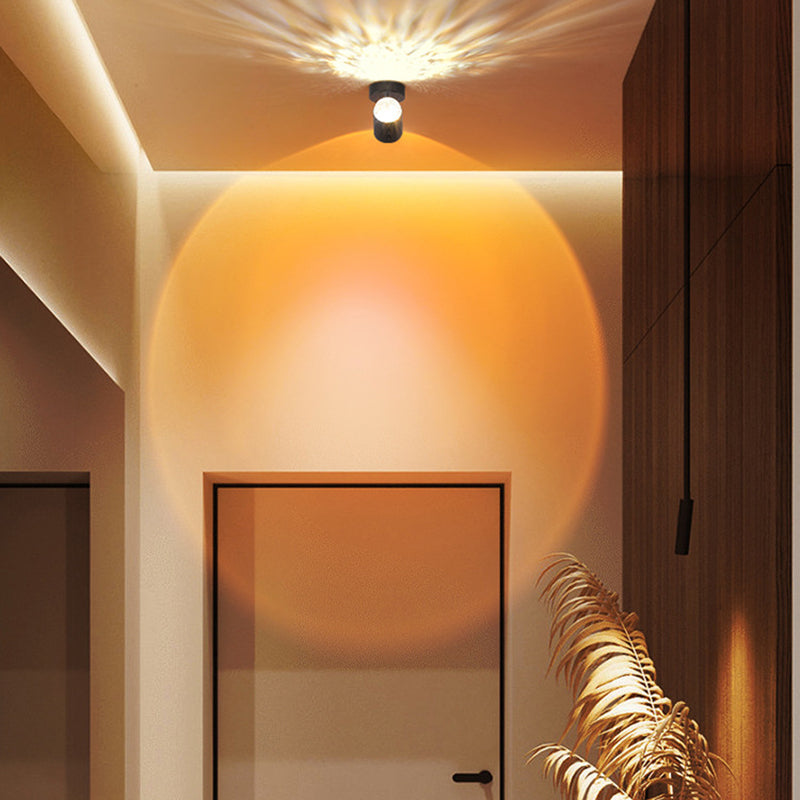 مصباح حائط بتصميم أسطواني عصري بسيط على شكل شروق الشمس وغروب الشمس مزود بمنفذ USB LED للممر