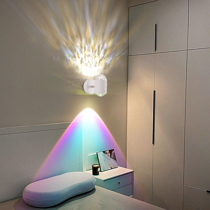 مصباح حائط بتصميم أسطواني عصري بسيط على شكل شروق الشمس وغروب الشمس مزود بمنفذ USB LED للممر