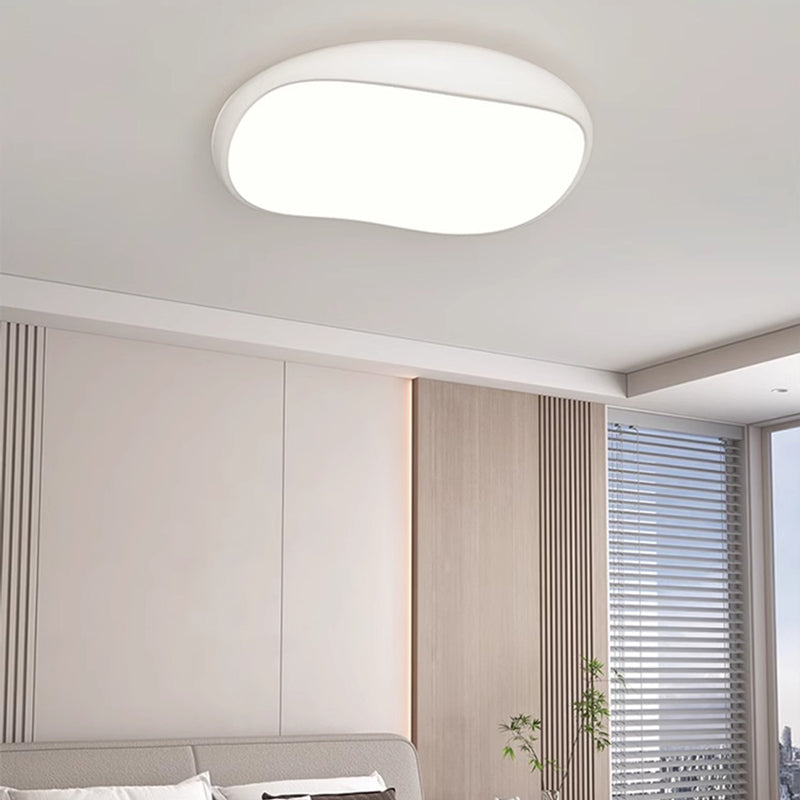Contemporary Nordic Iron Acrylic Irregular Round LED Flush Mount Ceiling Light For Bedroom