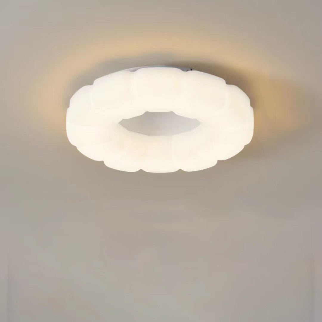 Contemporary Nordic Cloud Shape Iron PE LED Flush Mount Ceiling Light For Bedroom