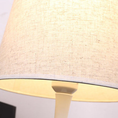 Modern Minimalist Teardrop Base Drum Shape Fabric Iron 1-Light Table Lamp For Bedroom