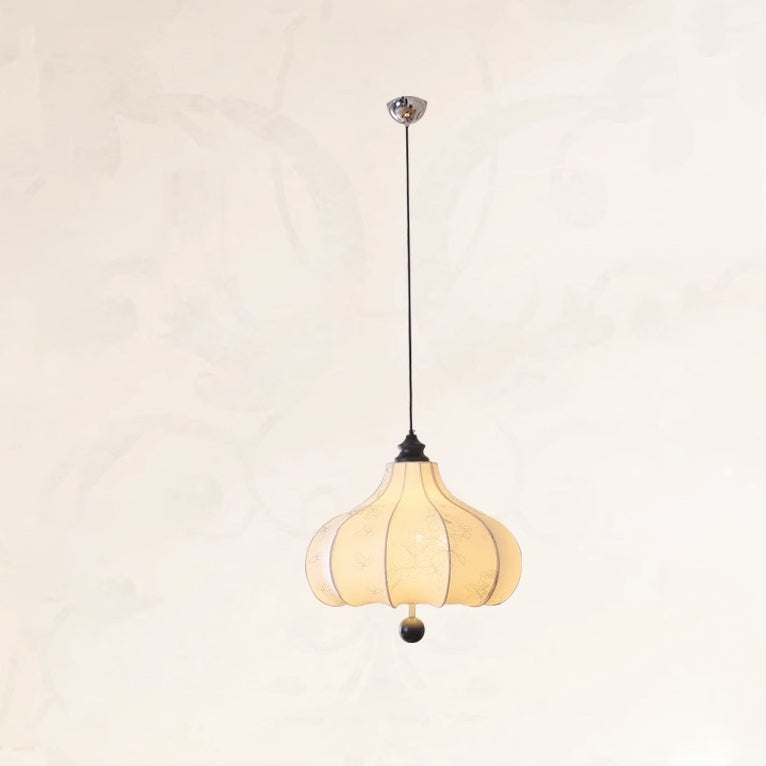 Traditional French Chestnut Print Fabric Wood 3/5 Light Chandelier For Living Room