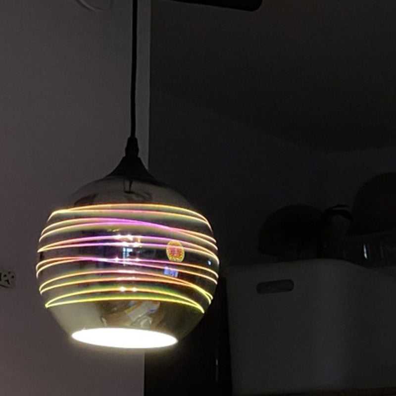 Modern Art Deco Disco 3D Firework Glass Ball Iron 1-Light Pendant Light For Living Room