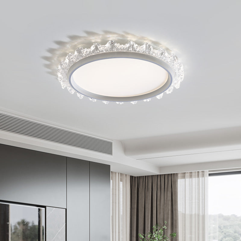 مصباح سقف LED دائري من الألومنيوم والأكريليك بتصميم عصري بسيط لغرفة المعيشة