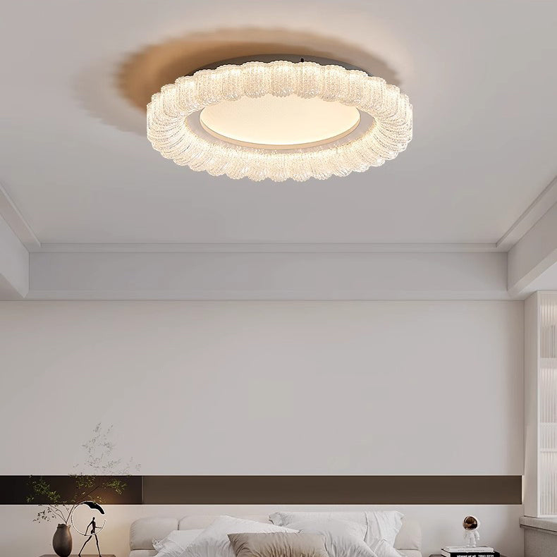 مصباح سقف LED من الأكريليك بتصميم زهور فرنسية دائرية تقليدية لغرفة المعيشة