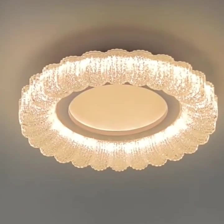 مصباح سقف LED من الأكريليك بتصميم زهور فرنسية دائرية تقليدية لغرفة المعيشة