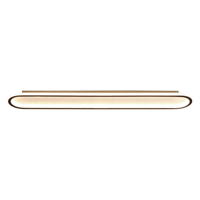 Modern Minimalist Linear Iron Aluminum Silicone LED Flush Mount Ceiling Light For Bedroom
