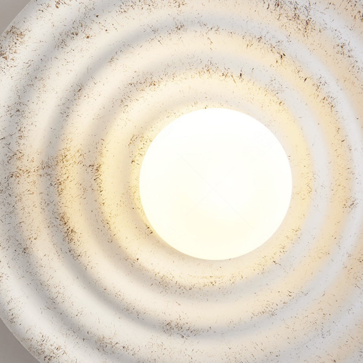 Traditional Japanese Round Ripple Resin Glass 1-Light Wall Sconce Lamp For Living Room