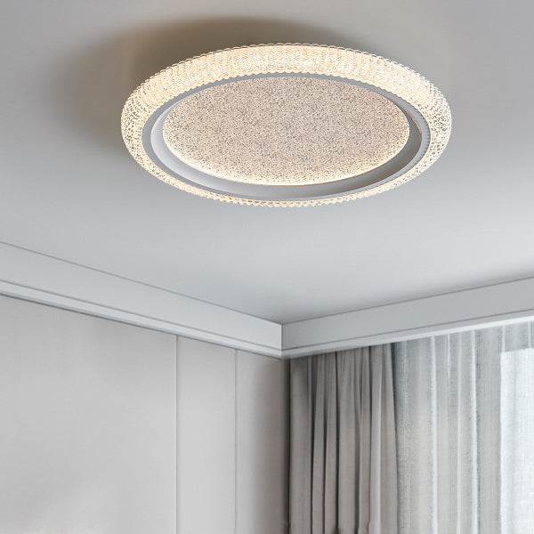 Modern Luxury Round Hardware Aluminum Acrylic LED Flush Mount Ceiling Light For Living Room