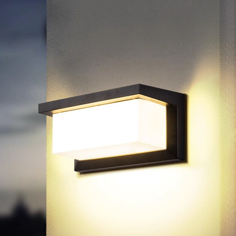 Modern Minimalist Rectangular Waterproof Aluminum LED Wall Sconce Lamp For Outdoor Patio