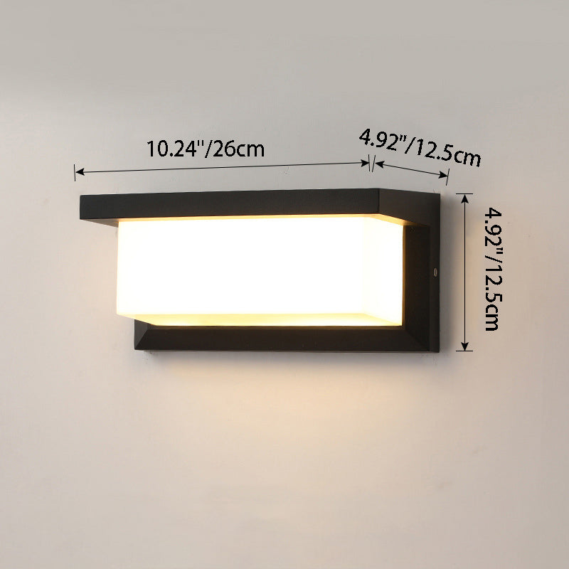 Modern Minimalist Rectangular Waterproof Aluminum LED Wall Sconce Lamp For Outdoor Patio