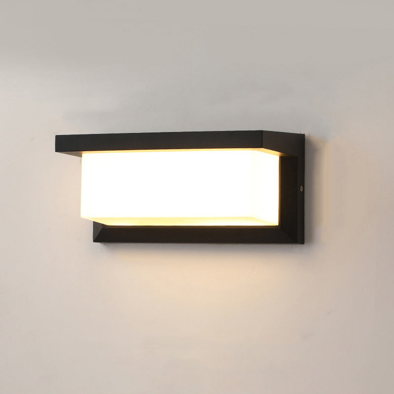 Modern Minimalist Rectangular Waterproof Aluminum LED Wall Sconce Lamp For Outdoor Patio