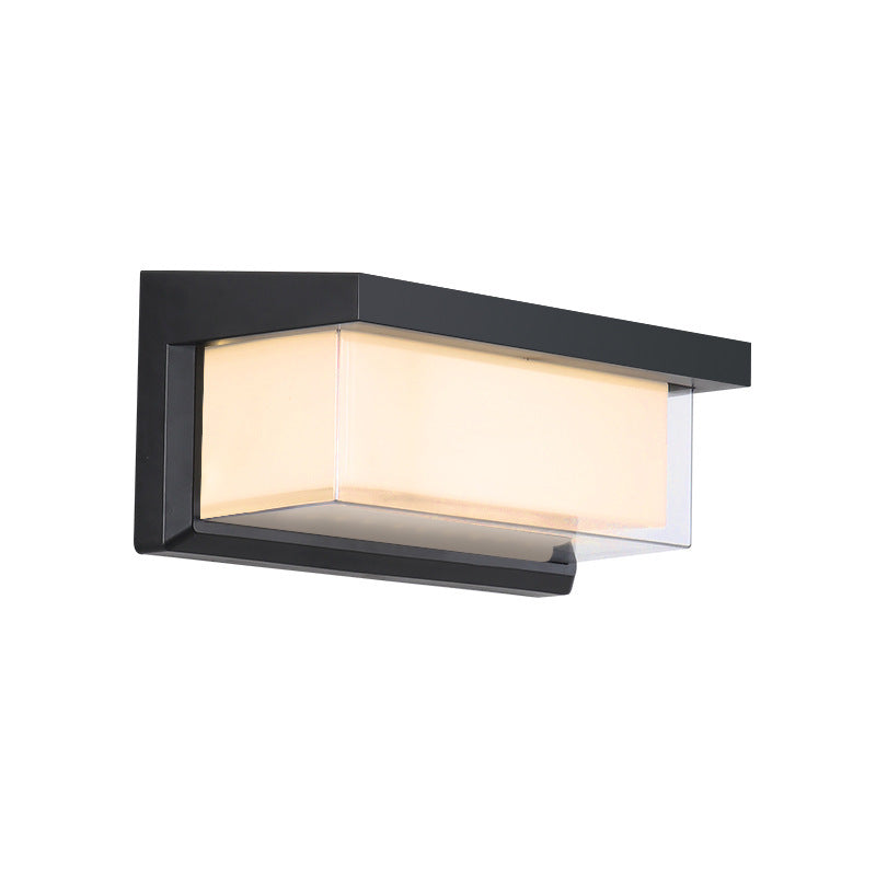 Modern Minimalist Rectangular Waterproof Aluminum LED Wall Sconce Lamp For Outdoor Patio