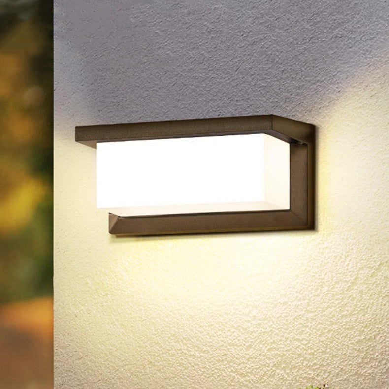 Modern Minimalist Rectangular Waterproof Aluminum LED Wall Sconce Lamp For Outdoor Patio